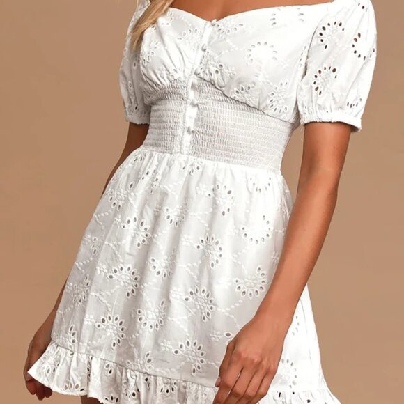 Finders Keepers Disty Doo Mini Dress White Size L NWT - Picture 3 of 3